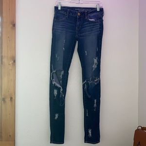 American Eagle ripped skinny jeans